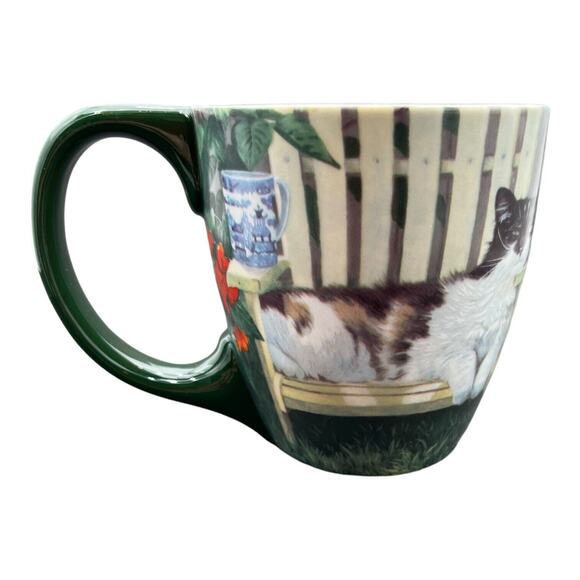 Cat Coffee Mug Tea Cup Black White Cat Garden Weirs Wild Things Lang 2009 EUC - Picture 3 of 7